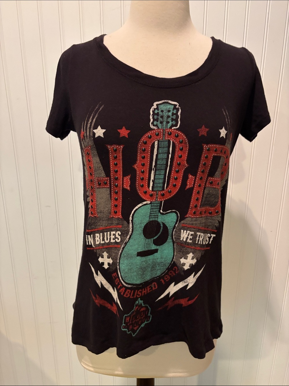 House Of Blues Short Sleeve Top Sz L